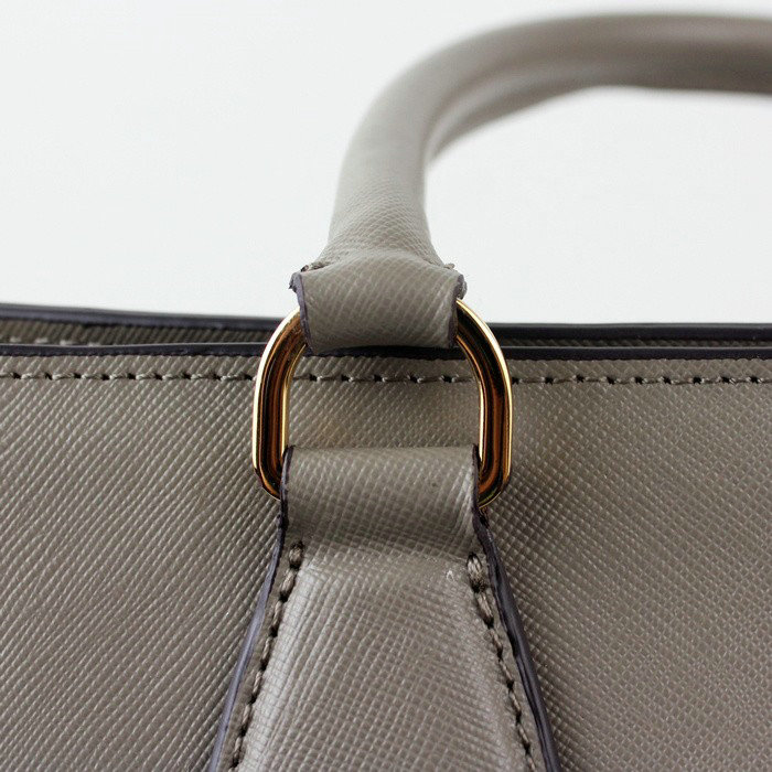 2014 Prada Saffiano Leather Tote Bag for sale BN2438 grey & white